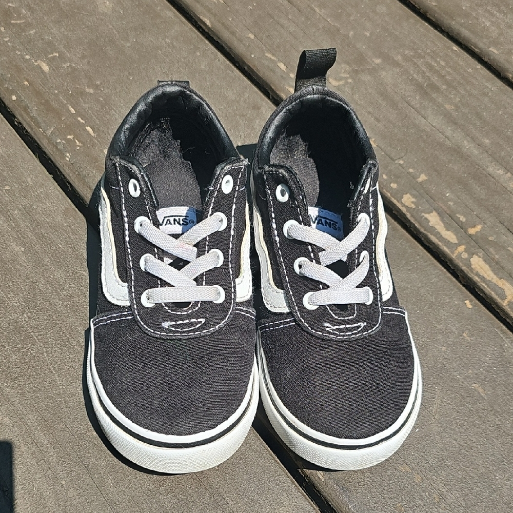 Vans Kids Black and White Classic Sneakers